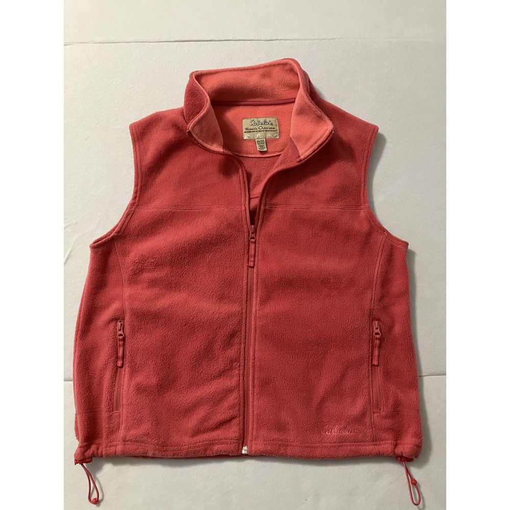 Cabelas Womens Outerwear Vest Fleece 2XL Full-Zip Pink (coral) Hike Golf Outdoor